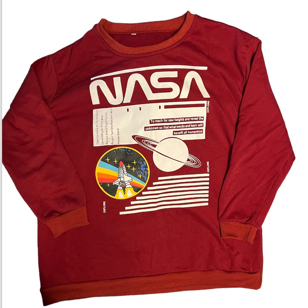 Crewneck sweatshirt NASA, brick red size Large. women